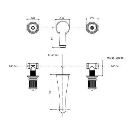 Bongio Impero Смеситель для раковины, цвет хром/Swarovski, артикул 06538CR00