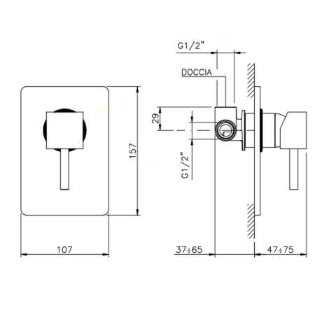 Nicolazzi Antelao Смеситель для душа встраиваемый на 1 отверствие, цвет: хром, артикул 3806CR