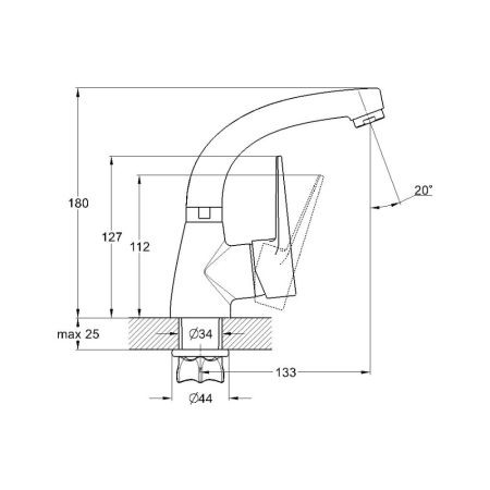 Смеситель для раковины G.Lauf ZOP1-A045, хром