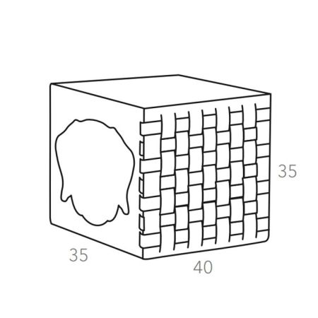 ADJ Домик для питомца Dog, 35x40xH35 см., цвет: коньяк/бордо, артикул 3535D.09/30