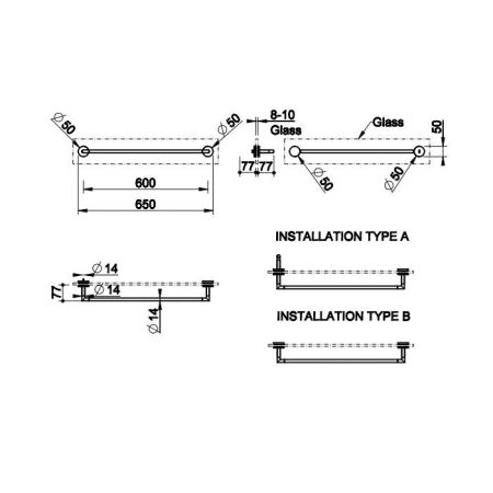 Gessi Anello Полотенцедержатель 60 см  для крепления на стело., цвет: хром