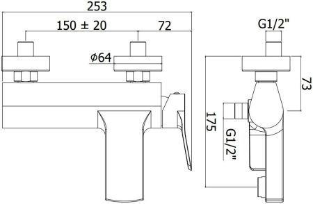 Смеситель для ванны с душем Paffoni Tilt TI022ST, артикул TI022ST