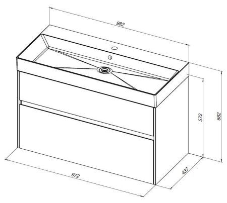 Тумба с раковиной Aquanet Бруклин 100 белый, артикул 00212599