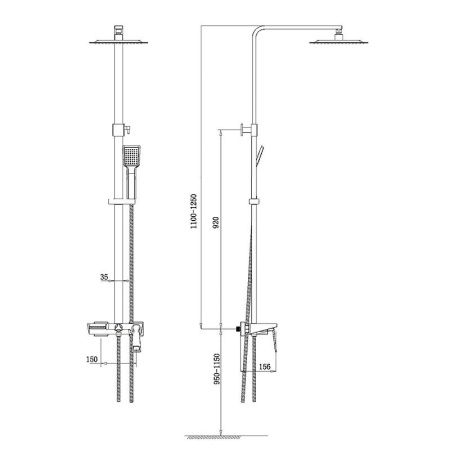 Душевая система Bronze de Luxe Quadro LT919W Белый Золото Душевая система Bronze de Luxe Quadro LT919W Белый Золото