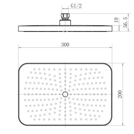 Верхний душ FASHUN A051-8, белый/серый
