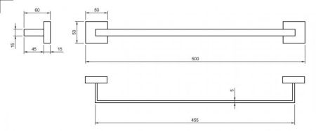 Полотенцедержатель 45 см CEZARES PRIZMA-TH06, артикул PRIZMA-TH06-NOP
