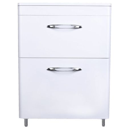 Тумба напольная "Каре 60" (2 ящ.) Люкс белая, PLUS, артикул СС-00002265