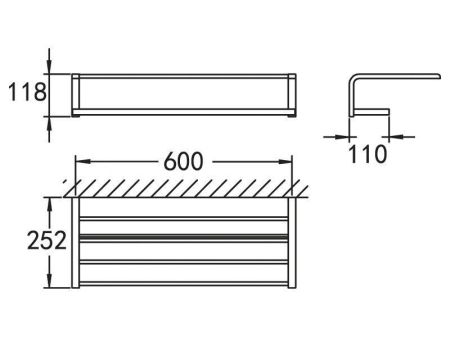 Полка для полотенец настенная CEZARES ULTIMA CZR-F-8925