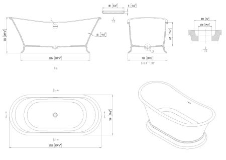 Ванна из искусственного камня Allen Brau Solid Stone Krion Classic 170x75 2.35004.21, артикул 2.35004.21