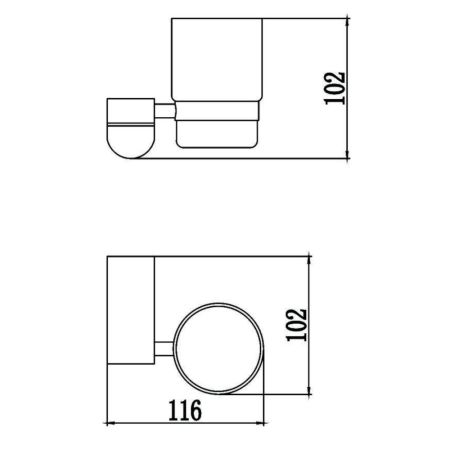 Стакан для ванной комнаты Savol S-007358, хром, артикул S-007358