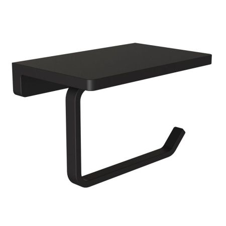 Держатель для туалетной бумаги с полочкой Knotlor PH101BL, черный, артикул PH101BL