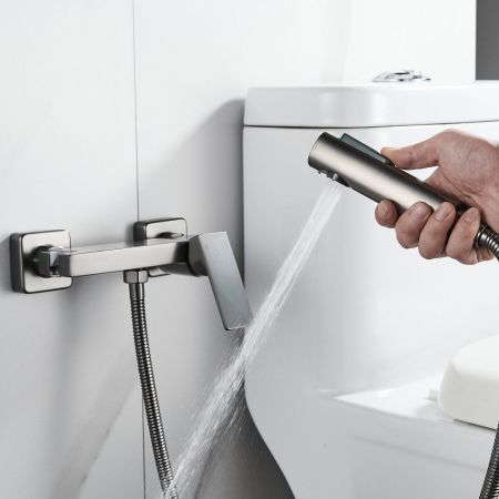 Гигиенический душ со смесителем Rose R1805T-1, пепельный