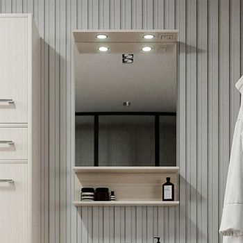 Зеркало Бриклаер ЧИЛИ 55 см, светлая лиственница