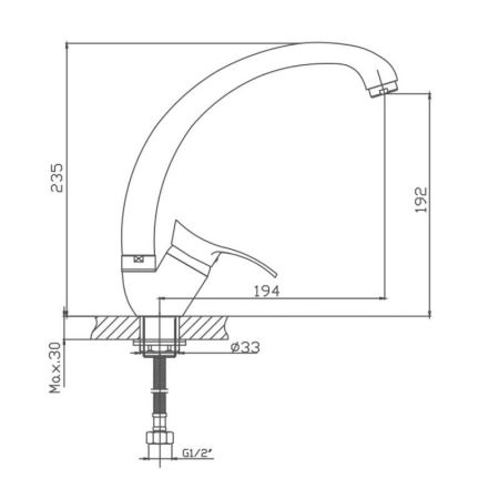 Смеситель для кухни Cron CN4114-2, хром