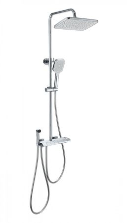 Душевая система с техническим душем и термостатом WONZON & WOGHAND MUSE Piano, Хром (WW-B4132-A-CR), артикул WW-B4132-A-CR