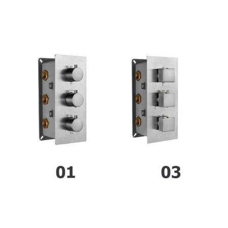 Встраиваемый термосмеситель RGW SP-41 (Хром, квадратные), артикул 21140541-31
