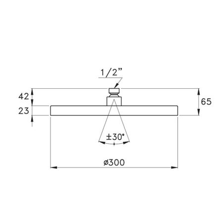 STELLA 303BIS Держатель верхнего душа 350 мм., настенный монтаж, цвет антрацит PVD