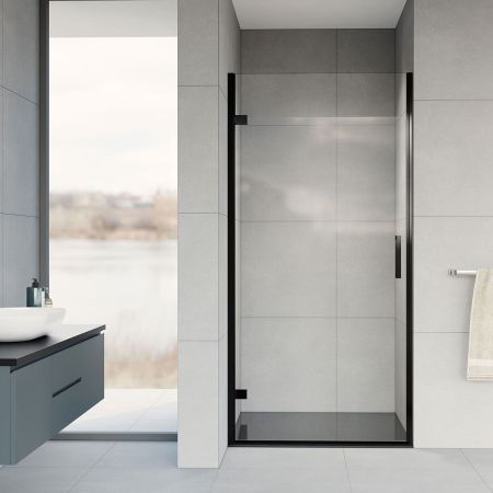Душевая дверь Flex VDP-1F900CLB, 900, черный, стекло прозрачное, артикул VDP-1F900CLB