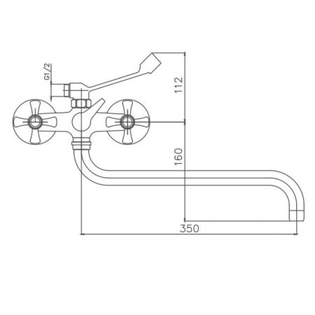 Смеситель для ванны Cron CN2642-3, хром