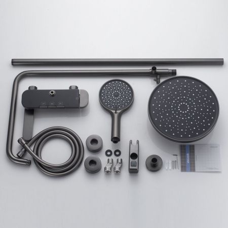 Душевая система Shevanik S4726T, оружейная сталь, артикул S4726T