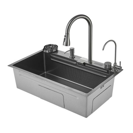 Многофункциональная кухонная мойка Savol S-SC002Q, графит, артикул S-SC002Q