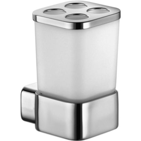 Стаканчик подвесной KLUDI E2 4998205 (стекло, белый/хром, на стену, прямоугольный) ССП, шт, артикул 4998205