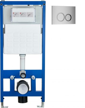 Инсталляция для унитаза CR556 с кнопкой сливного бачка CR05SV серебро Cerutti SPA, артикул CR555+CR05SV