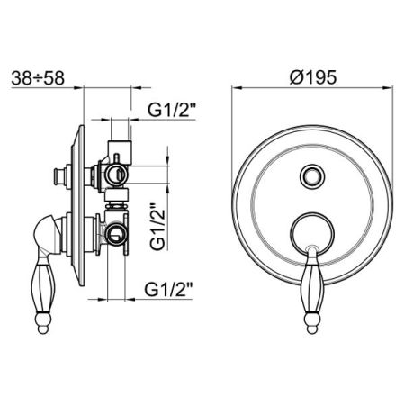 Смеситель для ванны и душа Webert Alexandra AL860101010, артикул AL860101010