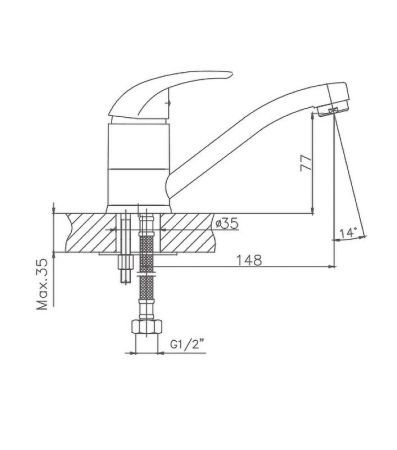 Смеситель для кухни Cron CN4529, хром, артикул CN4529