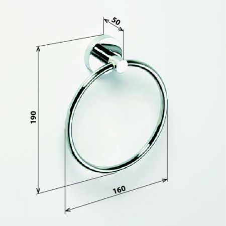 Кольцо OMEGA для полотенец 160x55мм, артикул 104104062