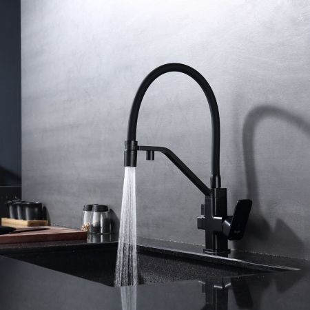 Смеситель для кухни с подключением фильтра Raglo R85.62.06, черный