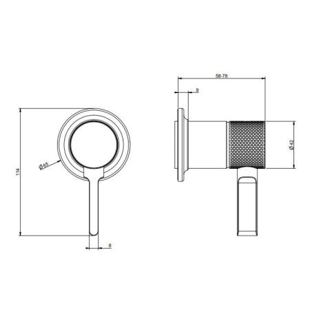 GESSI INCISO Встраиваемый смеситель, на 1/2", на 1 источник (внешняя часть), цвет: хром, артикул 58109#031