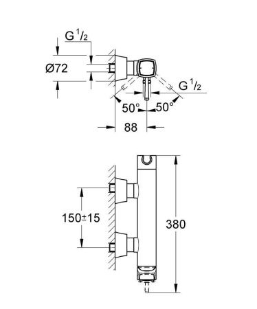 Смеситель для душа GROHE Grandera, хром/золото (23316IG0)