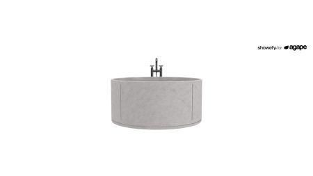 Agape In-Out Ванна отдельностоящая d129.4x59 см, круглая, мрамор Bianco Carrara