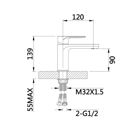 Смеситель для раковины D-Lin 377-C D110377-C, белый