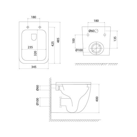 Унитаз подвесной безободковый c системой смыва Торнадо IDDIS Torr Q (TOQFDSEi25), артикул TOQFDSEi25