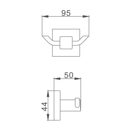 Крючок для ванной комнаты Haiba HB8605-2, хром