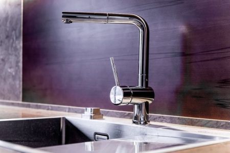 Смеситель для кухни, OMOIKIRI, Koriyama-S, тип открывания воды-однорычажный, тип регулирования воды-керамический картридж, монтаж-на раковину/столешницу, отверстия для монтажа-1, высота, мм-290, вынос излива, мм-220, тип излива-выдвижной, поворотный, вытя