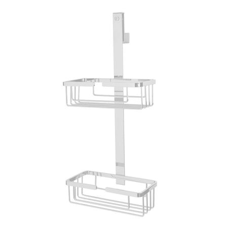 3SC APPY Полочка-корзинка двойная 25х12хh57см, подвесная на стекло,цвет: белый матовый, артикул APPY2BO