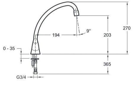 Смеситель для кухни Jacob Delafon Ginko E76915-CP Хром, артикул E76915-CP