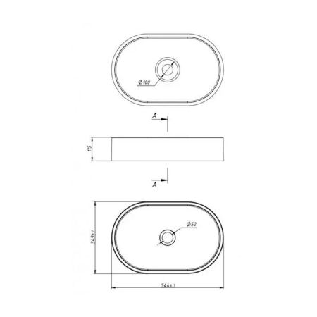 Раковина чаша накладная La Fenice Senso FNC-08-SEN-GL 54,5 см глянцевая, артикул FNC-08-SEN-GL