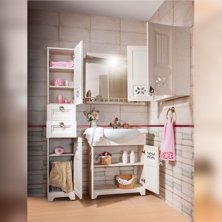 Зеркало с балюстрадой Бриклаер КАНТРИ 85, бежевый дуб прованс, артикул КАНТРИ 85