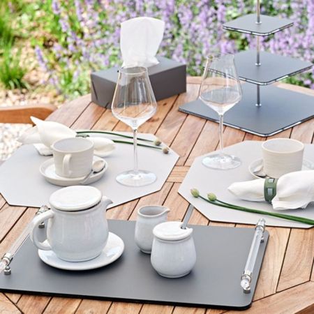 ADJ Шестиугольный плейсмат, 44,5x38 см., цвет: устричный/пепельная роза, артикул 0006.02/07