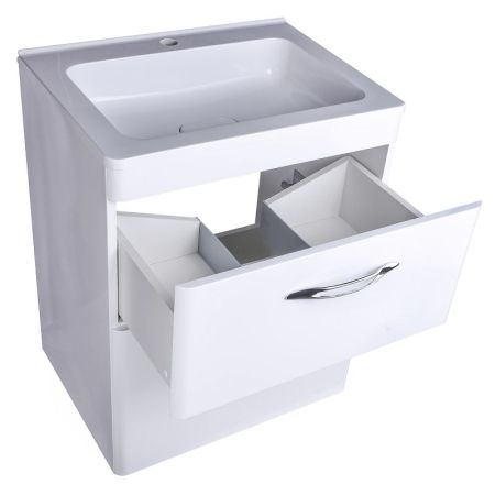 Тумба напольная "Каре 60" (2 ящ.) Люкс белая, PLUS, артикул СС-00002265