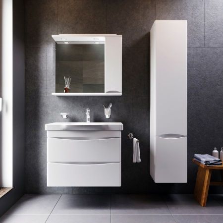 M80CHR0356WG Like, шкаф-колонна, подвесной, правый, 35 см, двери, белый, глянец, ш, артикул M80CHR0356WG