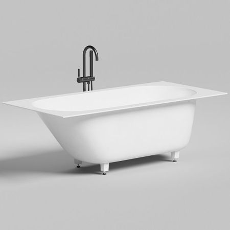 Ванна, Salini, Ornella Kit, ширина, мм-1700, глубина, мм-800, высота, мм-600, водоизмещение (л)-240, тип установки-встраиваемый, форма-овальная, диаметр слива, мм-52, ножки-есть, сифон, интегрированный слив-перелив-в комплекте, донный клапан "Click-Clack", артикул 102414G