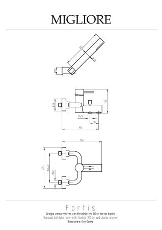 FORTIS Смеситель для ванны моноком. внешний, хром, артикул 18647
