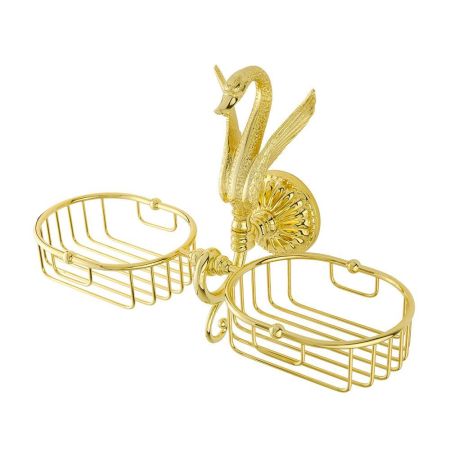 LUXOR Решетка-корзинка двойная настенная, золото, артикул 26126