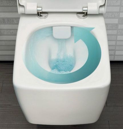 Metropole Rim-Ex Подвесной безободковый унитаз 56 см с функциями VitrAflush и VitrAfresh безободковый, с емкостью для чистящей жидкости, артикул 7672B003-1686