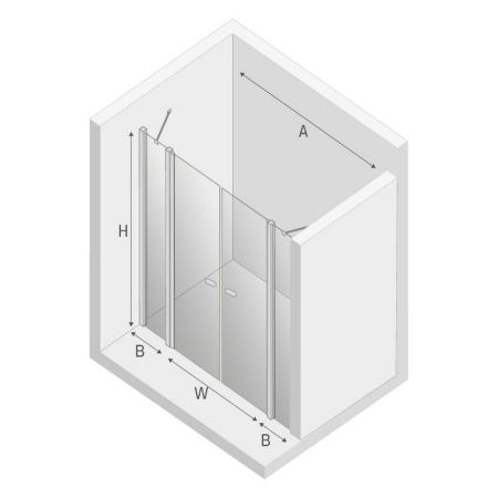 Дверь в нишу NEW TRENDY NEW SOLEO 120x195 D-0256A (хром), артикул D-0256A